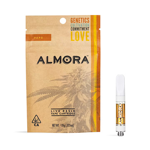 Almora live resin vape cartridge ordered for weed vaporizer delivery near Carpinteria, CA.