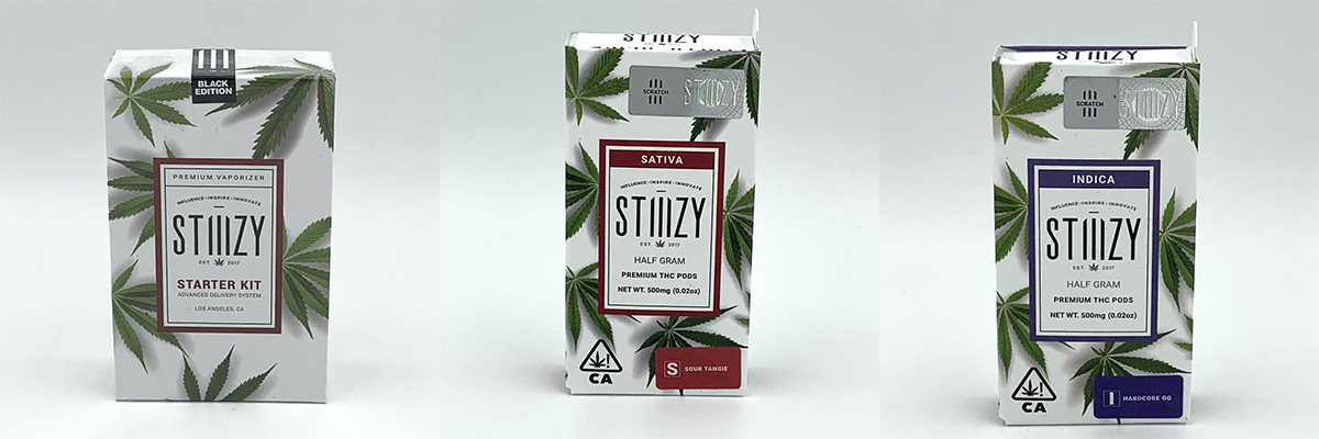 One vape battery and two vape pods for Stiiizy delivery near Carpinteria, California.